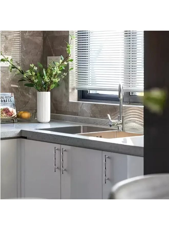 Brushed Nickel Cabinet Handles 96mm Pitch 3 Pack Solid Zinc Alloy Drawer Pulls - Image 5